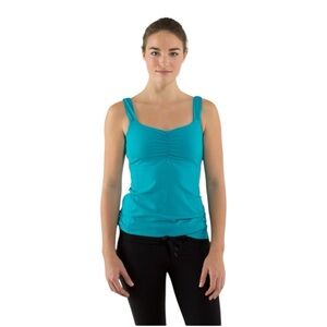 lululemon athletica Teal Ruched Tank Top